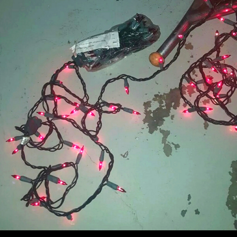 2 strands of red decor lights Christmas or holiday